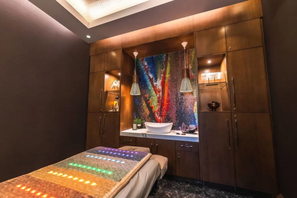 Chakra balancing treatment room at Spa at Sec-he